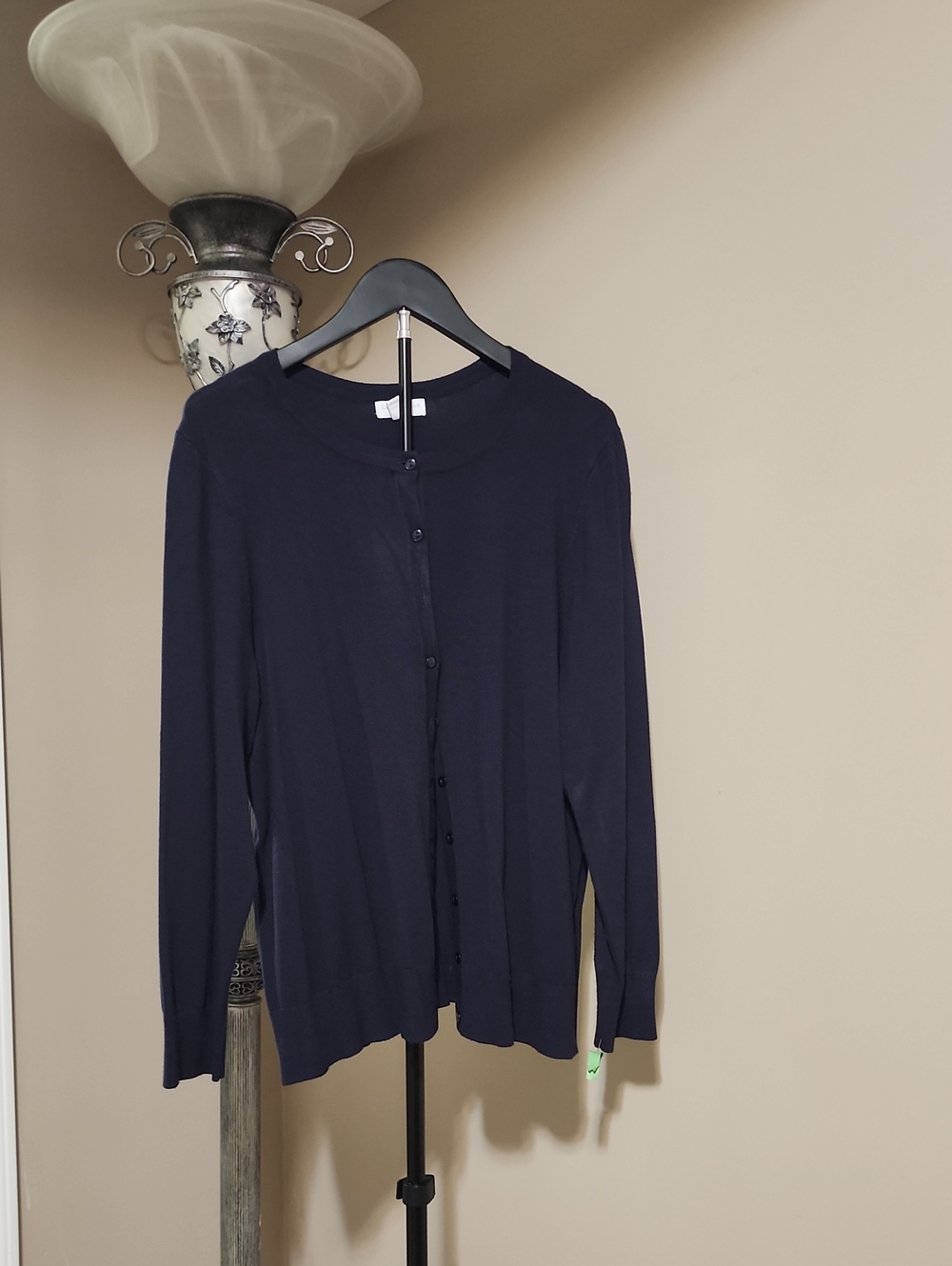 Charter Club Navy Lightweight Button-Front Cardigan